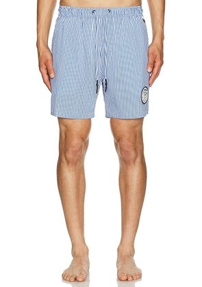 Agua Bendita Joe Swim Trunks in Blue & White - Blue. Size 36 (also in 30, 38).