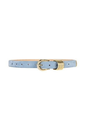DEHANCHE Hollyhock Suede Belt in Powder Blue & Gold - Baby Blue. Size M (also in L).