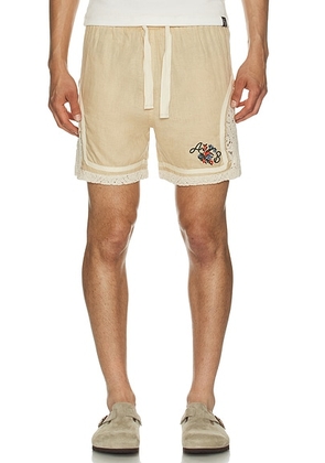Agua Bendita Draco Shorts in White - Beige. Size 34 (also in 32, 38).