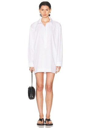 EAVES Yohanne Shirt Dress in White - White. Size S (also in M, XS, XXS).