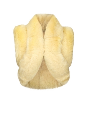 ALAÏA Shearling Vest in Naturel - Cream. Size 36 (also in ).