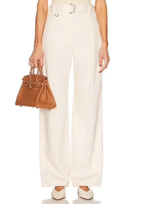 Burberry High Waisted Pleated Trouser in Lunar - Cream. Size 6 (also in 2).