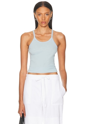 Eterne Rib Tank Top in Dusty Blue - Blue. Size XL (also in L, S, XS).