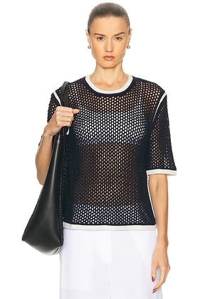 Adidas by Wales Bonner Knit Tee in Wonder White  Green  Bluebird  & Night Indigo - Black. Size XS (also in ).