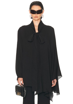 Balenciaga Washed Silk Georgette Top in Black - Black. Size 36 (also in 34, 38).