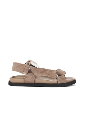 THE ATTICO Salinas Flatform Sandal in Light Grey - Taupe. Size 37 (also in 38, 41).