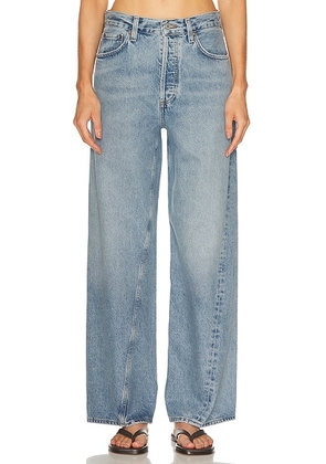 AGOLDE Twist Low Slung Baggy in Stage - Blue. Size 25 (also in 26, 27, 29, 30, 32).