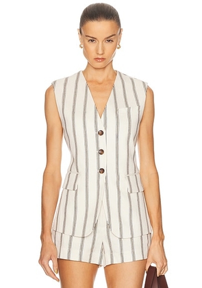 A.L.C. Noa Vest in Cream Stripe - Cream. Size 2 (also in 0, 4, 6, 8).
