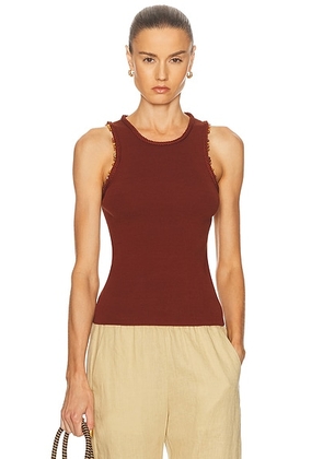 A.L.C. Nelly Top in Deep Sequoia - Cognac. Size M (also in L, XS).