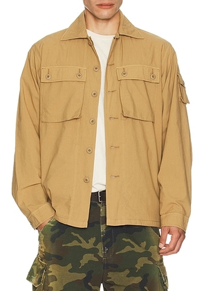 Beams Plus Mil Shirt Jacket in Khaki - Tan. Size S (also in L, XL).