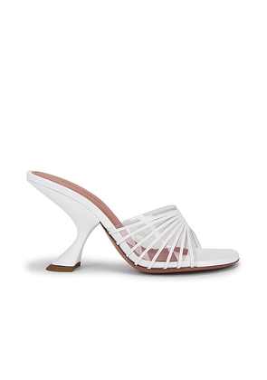 AMINA MUADDI Mookie 90 Slipper in White & Pvc Transparent - White. Size 39.5 (also in 36.5).