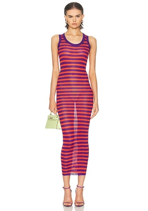 Dolce & Gabbana Maxi Dress in Viola & Rosso - Orange,Purple. Size 36 (also in 38, 42).