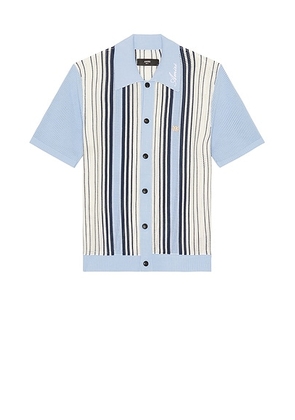Amiri Script Stripe Shirt in Ashley Blue - Blue. Size L (also in S).