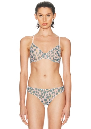 ERES Nature Bra in Fauve Translucide - Dark Green,Blush. Size 36B (also in 32B).