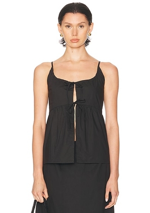 Deiji Studios Double Tie Top in Black - Black. Size M (also in XS, S, L).