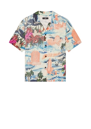 Amiri Cityscape Shirt in Multi - Coral. Size S (also in M, XL/1X).
