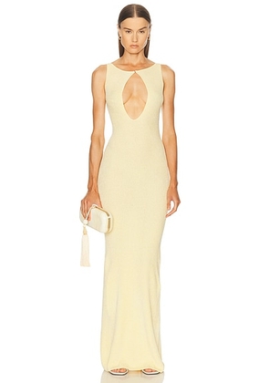 Aya Muse Key Hole Maxi Dress in Butter Yellow - Yellow. Size M (also in XS, L).