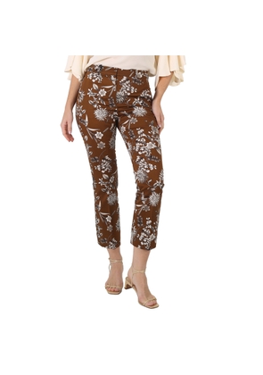 Max Mara Scrivia Cropped Floral Stretch-cotton Pants