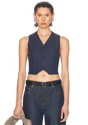 Bottega Veneta Drill Vest in Dark Indigo - Blue. Size 36 (also in 34, 38, 40).