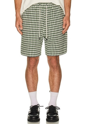 Etai LA Plaid Drawcord Shorts in Multi - Green. Size M (also in L, XL/1X).