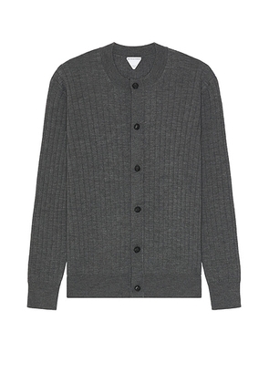 Bottega Veneta Wool Rib Cardigan in Anthracite - Grey. Size L (also in M).