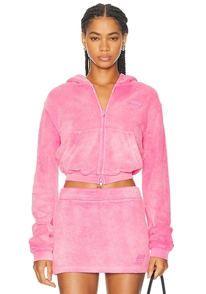 Alexander Wang Shrunken Zip-Up Jacket in Washed Lotus - Pink. Size S (also in ).