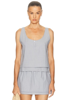 Deiji Studios Layered Top in Sky Stripe - Baby Blue. Size S (also in XS, M).