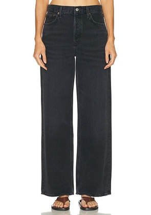 AGOLDE Low Slung Baggy Jeans in Recess - Black. Size 26 (also in 32).