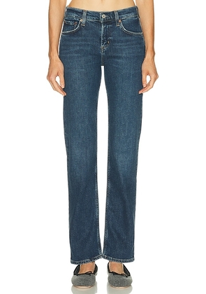AGOLDE Low Rise Slim Jeans in Slick - Blue. Size 24 (also in 23, 25, 26, 27, 28, 29, 30, 32).