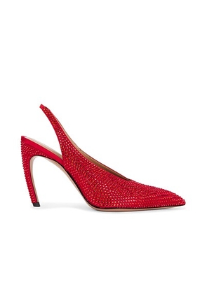 THE ATTICO Viper Slingback Pump in Red - Red. Size 37 (also in 36, 37.5, 38, 39.5, 40).