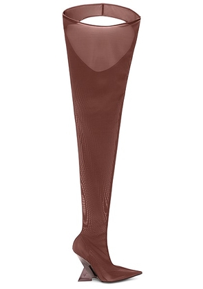 THE ATTICO Cheopissima Thigh High Boot in Brown - Brown. Size 37 (also in 36.5).