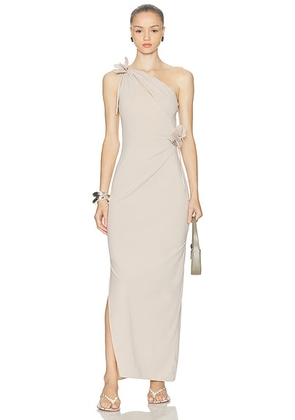 Coperni Asymmetric Flower Gown in Beige - Beige. Size XS (also in S, L).