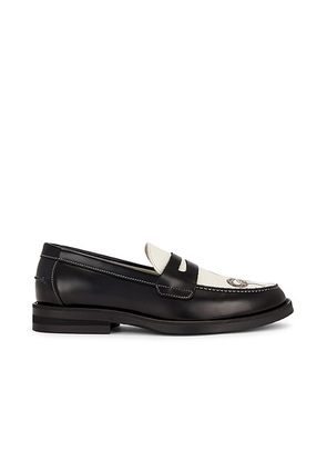 Duke + Dexter Wilde Penny Loafer in Snake - Black. Size 10 (also in 8, 9).