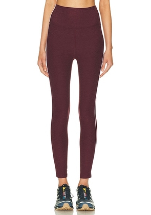 Beyond Yoga Spacedye Ready Midi Legging in Midnight Burgundy Heather - Burgundy. Size XS (also in ).