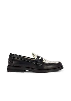 Duke + Dexter Wilde Penny Loafer in Black Sketch Floral - Black. Size 12 (also in 10).