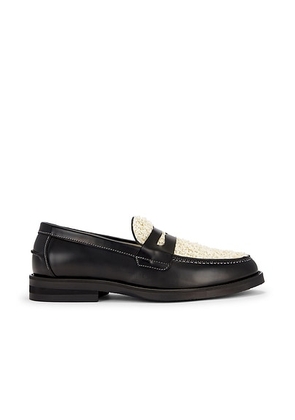 Duke + Dexter Wilde Habana Penny Loafer in Black & White - Black. Size 12 (also in 8).