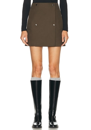 Burberry Mini Trench Skirt in Juniper - Olive. Size 4 (also in 2, 6).