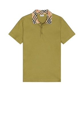 Burberry Check Collar Polo in Estate - Green. Size XL/1X (also in S).