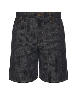 Burberry Denim Short in Indigo Check - Blue. Size 36 (also in 30).