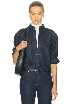 Citizens of Humanity Solene Shirt in Piave - Blue. Size S (also in XS, M).