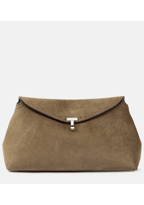 Toteme T-Lock suede clutch