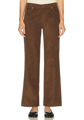 EB Denim Low Rise Baggy Jean in Chocolate Corduroy - Brown. Size 24 (also in 26, 28, 30).