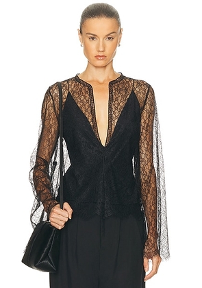 Brandon Maxwell Eloise Top in Black - Black. Size 0 (also in 2, 4, 6).