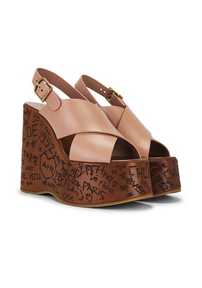 Chloe Maxime Wedge Sandal in Blush Pink - Blush. Size 40 (also in 39, 41).