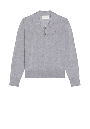 AMI Paris Polo in Grey - Grey. Size S (also in M, XL/1X).