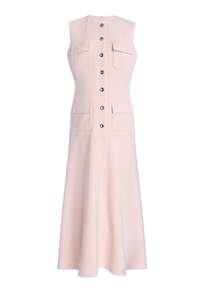 Brandon Maxwell Exclusive RIviera Buttoned Crepe Midi Dress - Moda Operandi