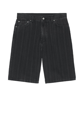 Carhartt WIP Rylan Short in Stone Washed Rylan Stripe & Black - Black. Size 34 (also in 32).