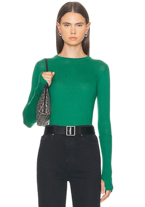 Enza Costa Fine Cashmere Knitted Crewneck Sweater in Emerald - Green. Size S (also in ).