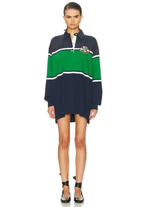 Acne Studios Eatone Rugby Dress in Navy & Green - Navy. Size M (also in L, XS).