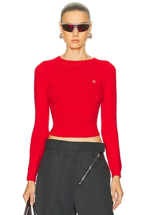 Acne Studios Koshi Crewneck Sweater in Bright Red - Red. Size M (also in XS, L).